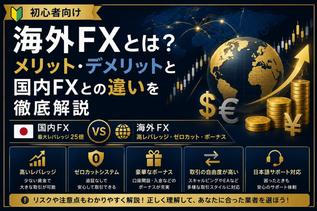 海外FXとは？初心者向けにメリット・デメリットと国内FXとの違いを解説