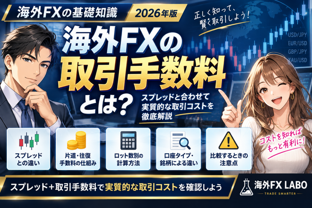 海外FXの取引手数料とは？スプレッドとの違い・片道と往復手数料・ロット数別の計算方法・実質的な取引コストを初心者向けに解説