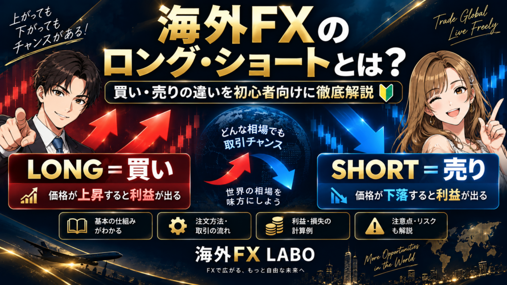 海外FXのロング・ショートとは？ロング（買い）とショート（売り）の違いや利益が出る仕組みを初心者向けに解説