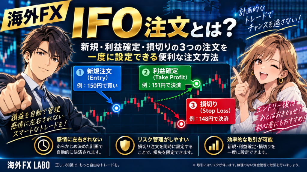 海外FXのIFO注文とは？新規注文・利益確定・損切りを組み合わせるIFD-OCOの仕組み・使い方・注意点を初心者向けに解説