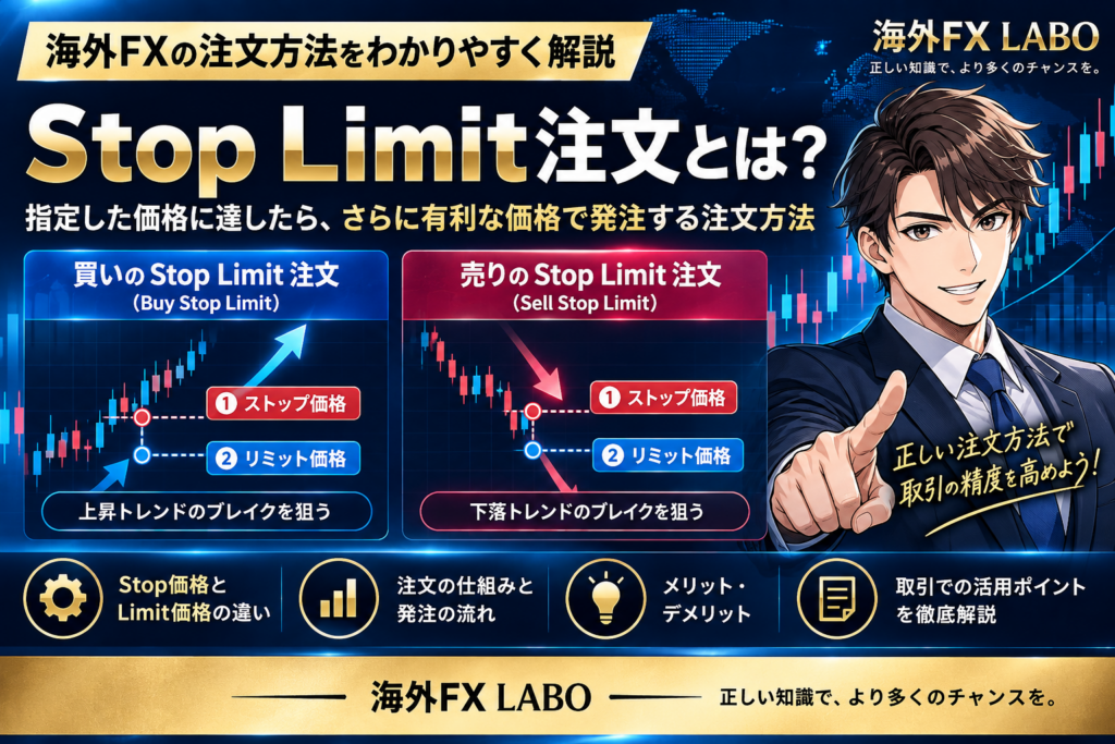 海外FXのStop Limit注文とは？Buy Stop Limit・Sell Stop Limitの仕組みやStop価格とLimit価格の違いを初心者向けに解説