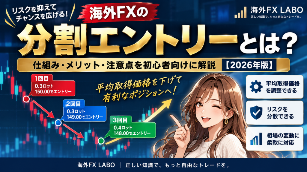 海外FXの分割エントリーとは？複数回に分けてポジションを構築する仕組み・メリット・注意点を初心者向けに解説