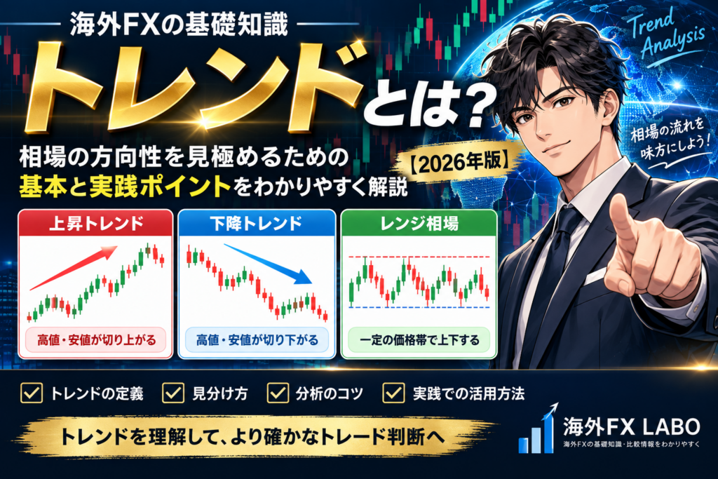 海外FXのトレンドとは？上昇トレンド・下降トレンド・レンジ相場の違いや見分け方を初心者向けに解説