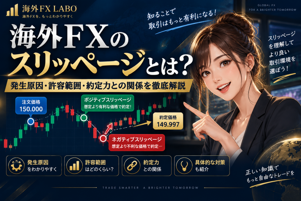 海外FXのスリッページとは？発生原因・許容範囲・約定力との関係やポジティブ・ネガティブスリッページを解説