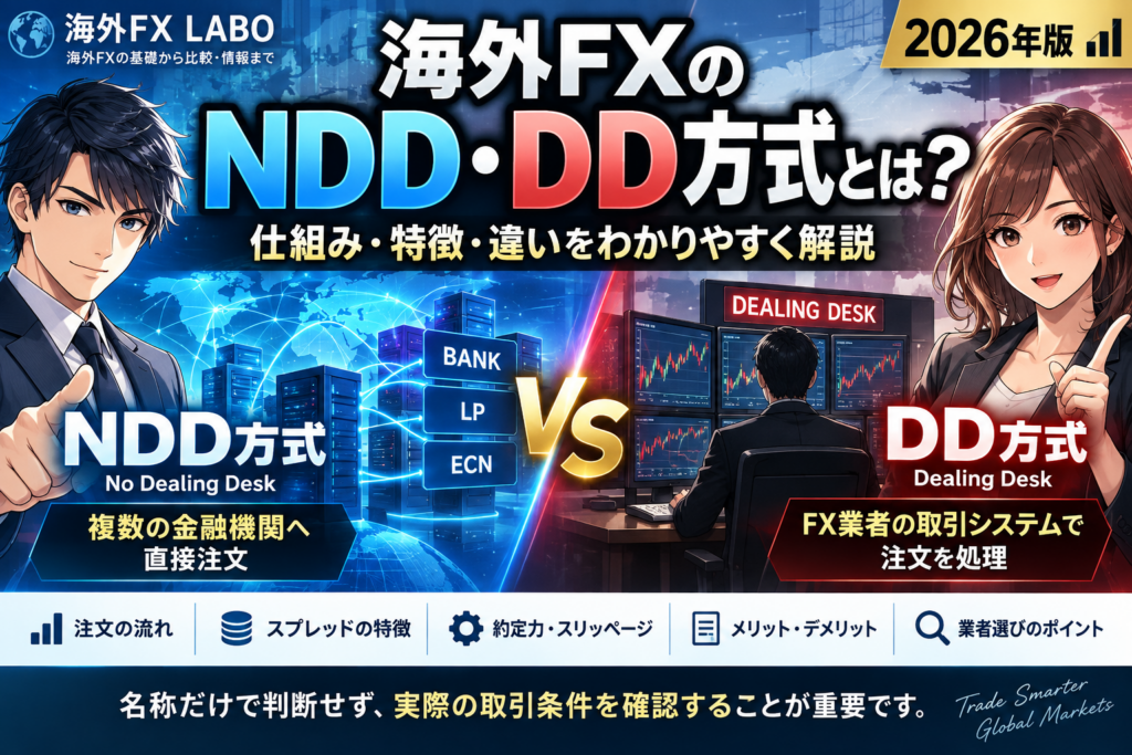 海外FXのNDD・DD方式とは？注文処理の仕組み・特徴・違い・メリットとデメリットを初心者向けに解説