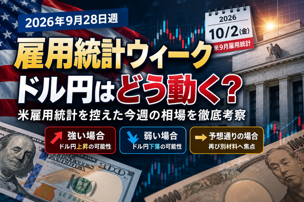 雇用統計ウイークのドル円相場を考察｜米9月雇用統計の強い・弱い・予想通りの3シナリオ