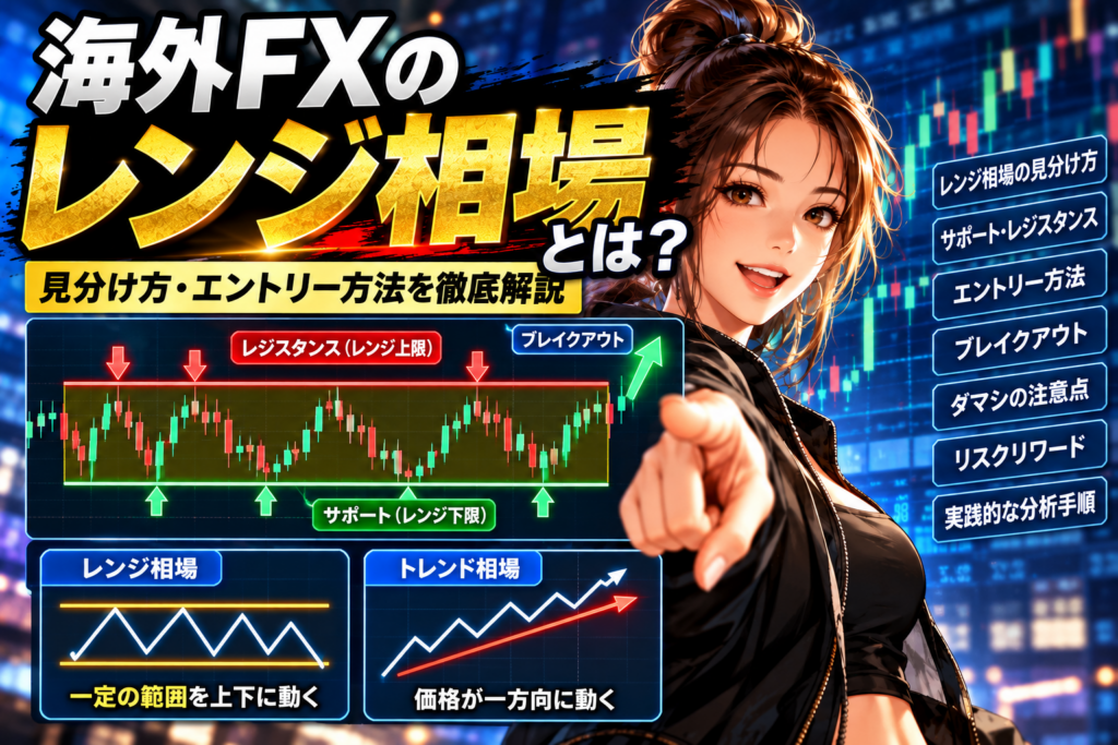 海外FXのレンジ相場とは？サポート・レジスタンスの見分け方とトレンド相場・ブレイクアウトとの違い