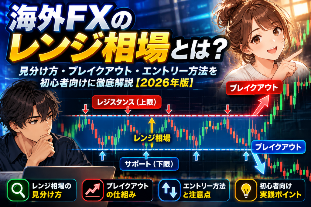 海外FXのレンジ相場とは？見分け方・ブレイクアウト・エントリー方法を初心者向けに解説