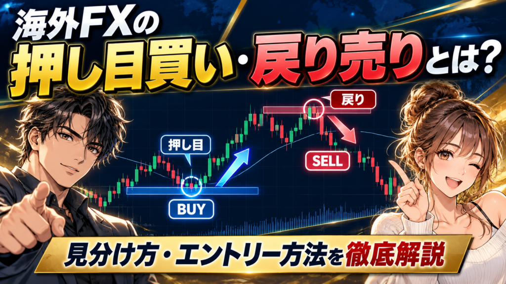 海外FXの押し目買い・戻り売りとは？見分け方・エントリー方法・損切りと利益確定を初心者向けに解説