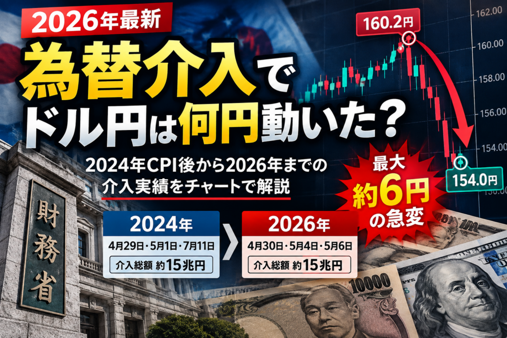 為替介入でドル円は何円動いた？2024年CPI後から2026年までの介入実績